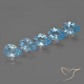 Pedras preciosas de Topázio Azul Suíço natural de 3.60 ct, Formato de pêra, VVS-VS