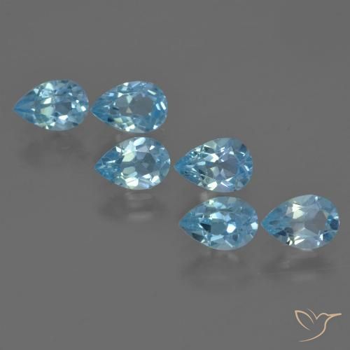 3.34ctw Natural Azul Suíço Topázio, Formato de pêra, VS