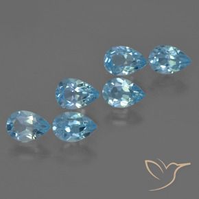 Pedras preciosas de Topázio Azul Suíço natural de 3.34 ct, Formato de pêra, VS