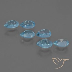 Pedras preciosas de Topázio Azul Suíço natural de 3.34 ct, Formato de pêra, VS