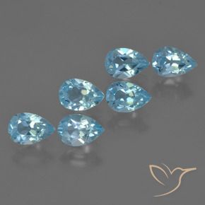 Pedras preciosas de Topázio Céu azul natural de 3.41 ct, Formato de pêra, VS