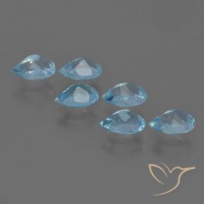 Pedras preciosas de Topázio Céu azul natural de 3.41 ct, Formato de pêra, VS