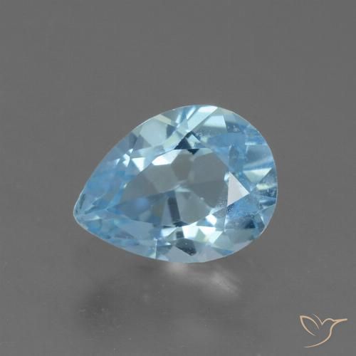0.82ct Natural Céu azul Topázio, Formato de pêra, VS