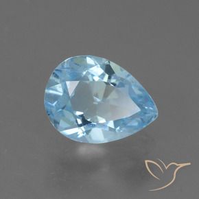 Topázio Céu azul Natural 0.82ct, Formato de pêra, VS