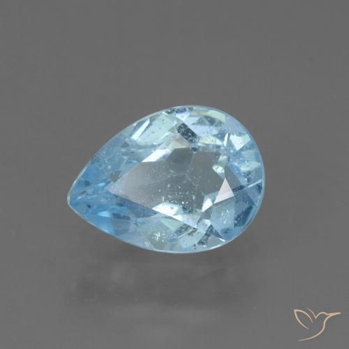 0.86ct Natural Céu azul Topázio, Formato de pêra, VS