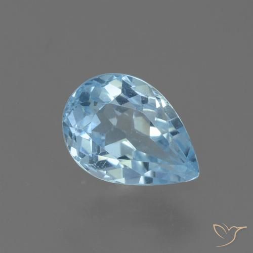 0.88ct Natural Céu azul Topázio, Formato de pêra, VS