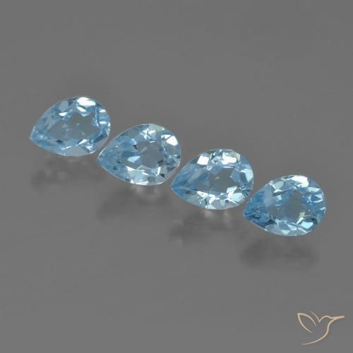 3.33ctw Natural Azul Suíço Topázio, Formato de pêra, VVS-VS