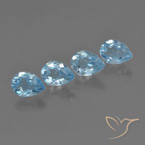 Pedras preciosas de Topázio Azul Suíço natural de 3.33 ct, Formato de pêra, VVS-VS