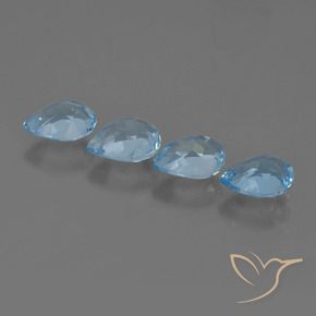 Pedras preciosas de Topázio Azul Suíço natural de 3.33 ct, Formato de pêra, VVS-VS