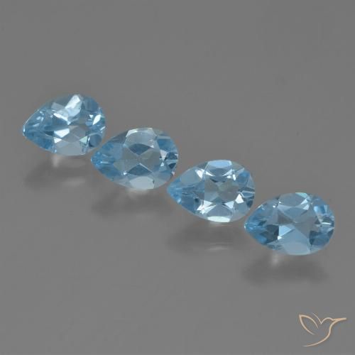 3.19ctw Natural Azul Suíço Topázio, Formato de pêra, VVS-VS