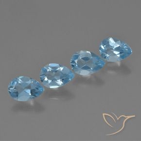 Pedras preciosas de Topázio Azul Suíço natural de 3.19 ct, Formato de pêra, VVS-VS