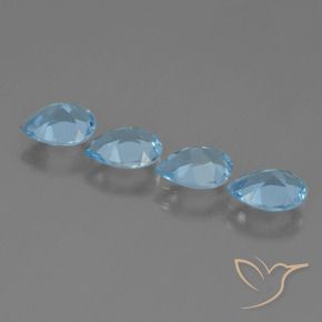Pedras preciosas de Topázio Azul Suíço natural de 3.19 ct, Formato de pêra, VVS-VS