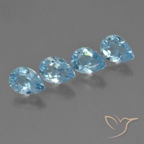 Pedras preciosas de Topázio Céu azul natural de 3.50 ct, Formato de pêra, VVS-VS