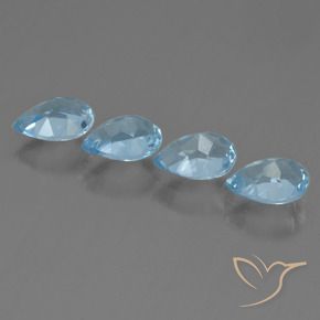 Pedras preciosas de Topázio Céu azul natural de 3.50 ct, Formato de pêra, VVS-VS