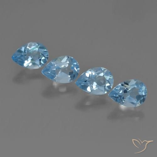 3.46ctw Natural Azul Suíço Topázio, Formato de pêra, VVS-VS