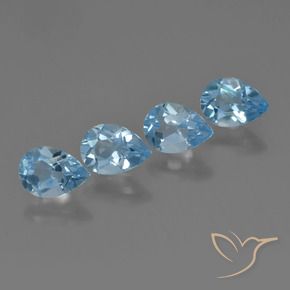 Pedras preciosas de Topázio Azul Suíço natural de 3.46 ct, Formato de pêra, VVS-VS
