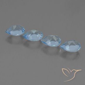 Pedras preciosas de Topázio Azul Suíço natural de 3.46 ct, Formato de pêra, VVS-VS