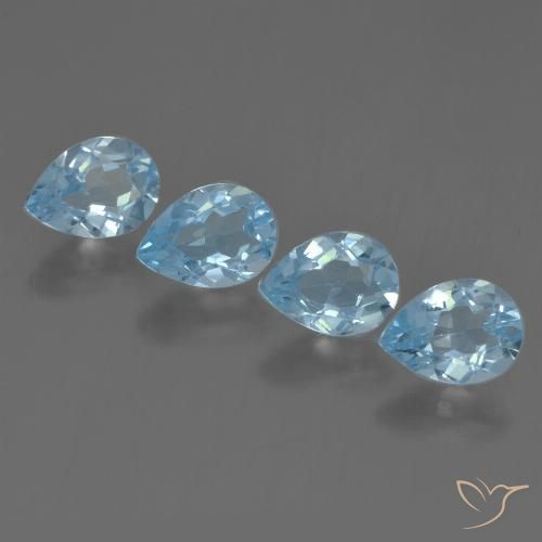 3.47ctw Natural Céu azul Topázio, Formato de pêra, VVS-VS