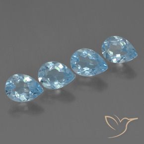 Pedras preciosas de Topázio Céu azul natural de 3.47 ct, Formato de pêra, VVS-VS