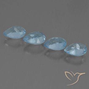Pedras preciosas de Topázio Céu azul natural de 3.47 ct, Formato de pêra, VVS-VS