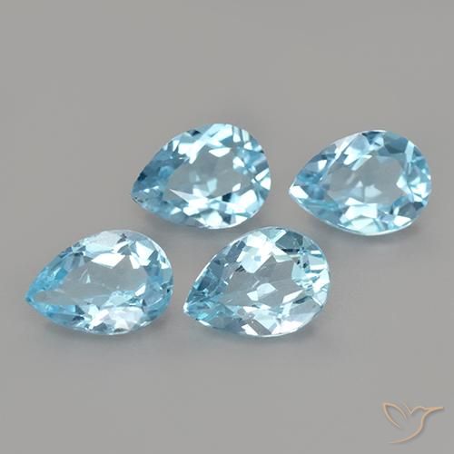 3.30ctw Natural Céu azul Topázio, Formato de pêra, VS