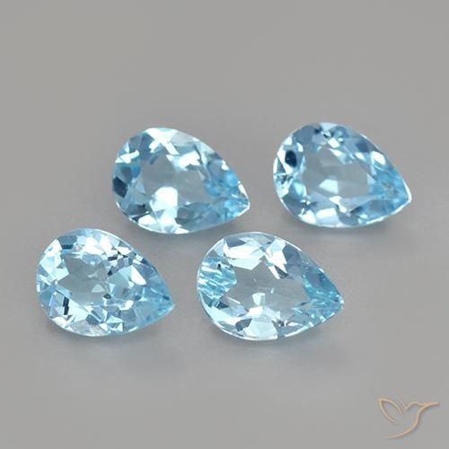 Pedras preciosas de Topázio Céu azul natural de 3.30 ct, Formato de pêra, VS