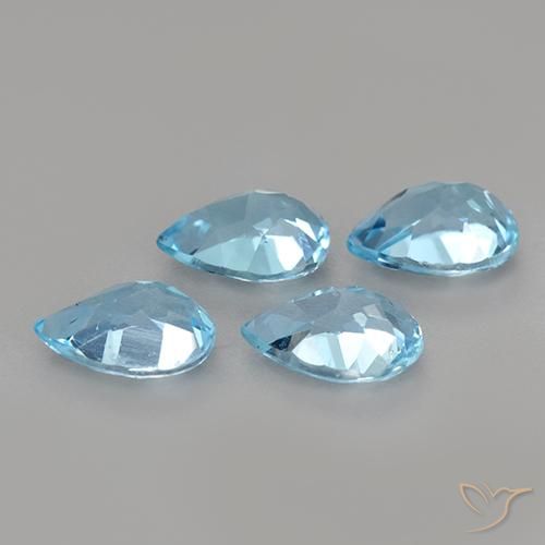 Pedras preciosas de Topázio Céu azul natural de 3.30 ct, Formato de pêra, VS