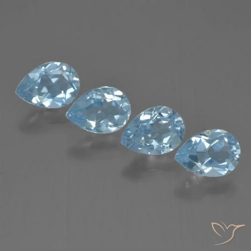 3.42ctw Natural Céu azul Topázio, Formato de pêra, VVS-VS
