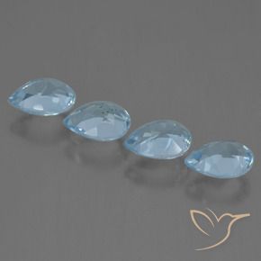 Pedras preciosas de Topázio Céu azul natural de 3.42 ct, Formato de pêra, VVS-VS