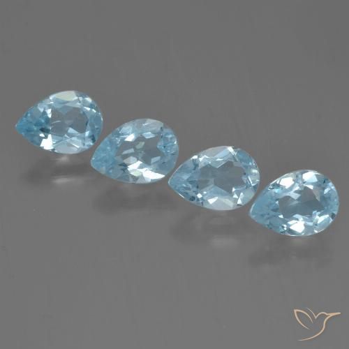 3.24ctw Natural Céu azul Topázio, Formato de pêra, VS