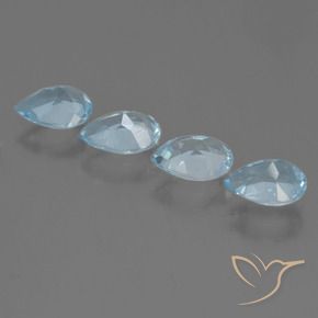 Pedras preciosas de Topázio Céu azul natural de 3.24 ct, Formato de pêra, VS