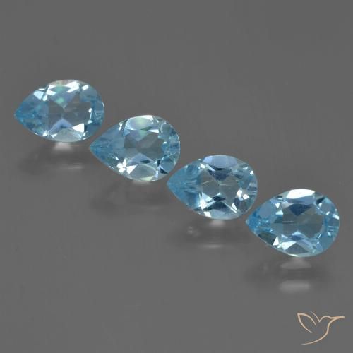 3.06ctw Natural Azul Suíço Topázio, Formato de pêra, VVS-VS, Photo A