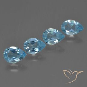 Pedras preciosas de Topázio Azul Suíço natural de 3.06 ct, Formato de pêra, VVS-VS