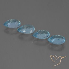 Pedras preciosas de Topázio Azul Suíço natural de 3.06 ct, Formato de pêra, VVS-VS