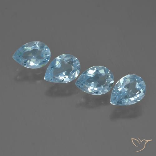 3.17ctw Natural Céu azul Topázio, Formato de pêra, VVS-VS