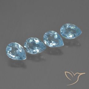 Pedras preciosas de Topázio Céu azul natural de 3.17 ct, Formato de pêra, VVS-VS