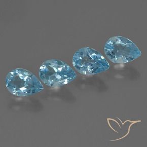 Pedras preciosas de Topázio Céu azul natural de 3.43 ct, Formato de pêra, VVS-VS