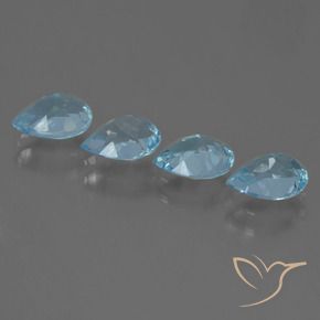 Pedras preciosas de Topázio Céu azul natural de 3.43 ct, Formato de pêra, VVS-VS