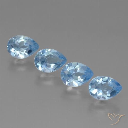 3.32ctw Natural Céu azul Topázio, Formato de pêra, VVS-VS