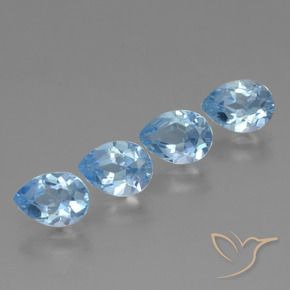 Pedras preciosas de Topázio Céu azul natural de 3.32 ct, Formato de pêra, VVS-VS
