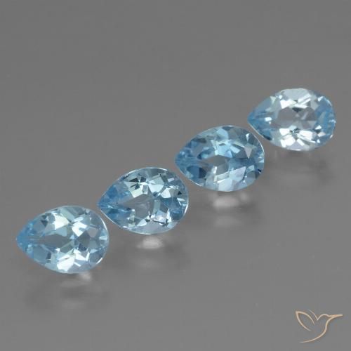 3.53ctw Natural Céu azul Topázio, Formato de pêra, VVS-VS