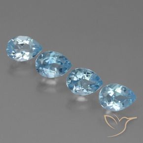 Pedras preciosas de Topázio Céu azul natural de 3.53 ct, Formato de pêra, VVS-VS