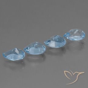 Pedras preciosas de Topázio Céu azul natural de 3.53 ct, Formato de pêra, VVS-VS