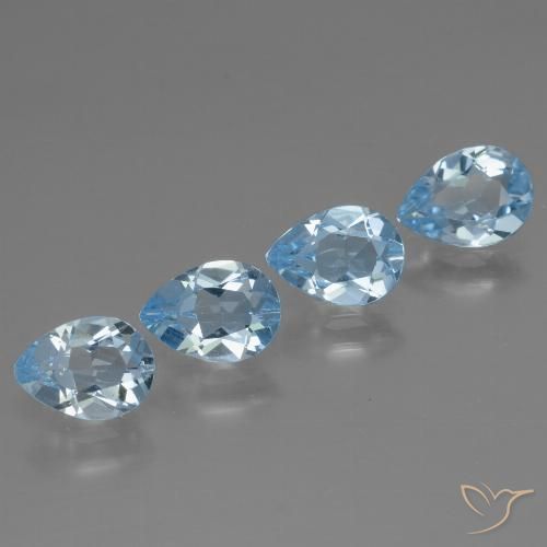 3.03ctw Natural Azul Suíço Topázio, Formato de pêra, VVS-VS