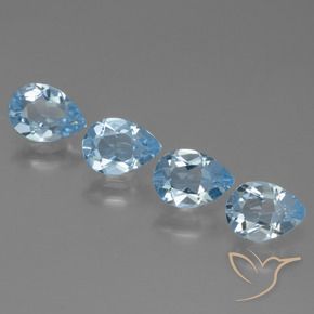 Pedras preciosas de Topázio Azul Suíço natural de 3.03 ct, Formato de pêra, VVS-VS