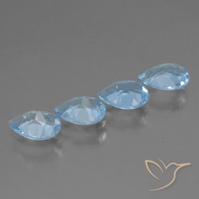 Pedras preciosas de Topázio Azul Suíço natural de 3.03 ct, Formato de pêra, VVS-VS