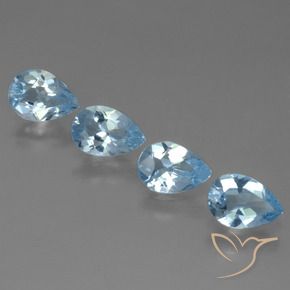 Pedras preciosas de Topázio Azul Suíço natural de 3.08 ct, Formato de pêra, VS