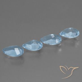 Pedras preciosas de Topázio Azul Suíço natural de 3.08 ct, Formato de pêra, VS