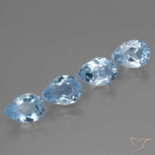 Pedras preciosas de Topázio Azul Suíço natural de 3.44 ct, Formato de pêra, VVS-VS