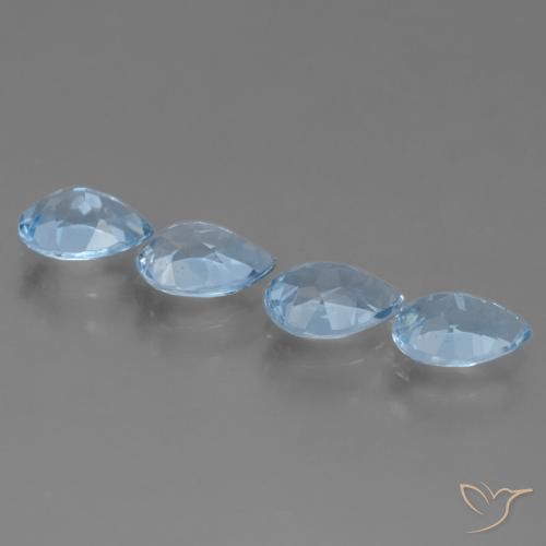 Pedras preciosas de Topázio Azul Suíço natural de 3.44 ct, Formato de pêra, VVS-VS